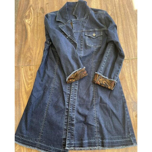 Vintage Ethyl Blue Denim Raw Jean Jacket Womens Size XL - Picture 3 of 8